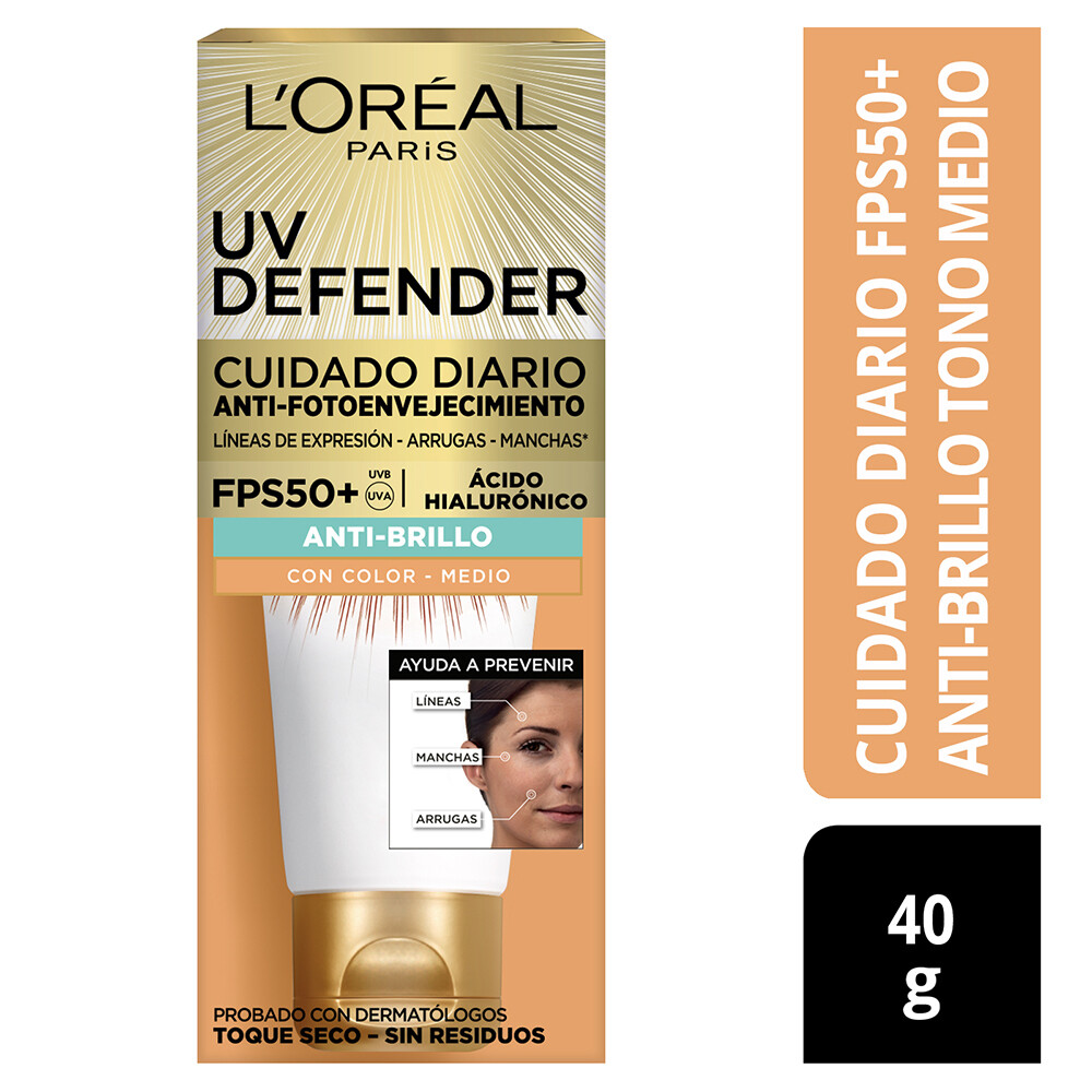UV Defender Toque Seco FPS50+ 40G (Anti-Brillo C/Color)