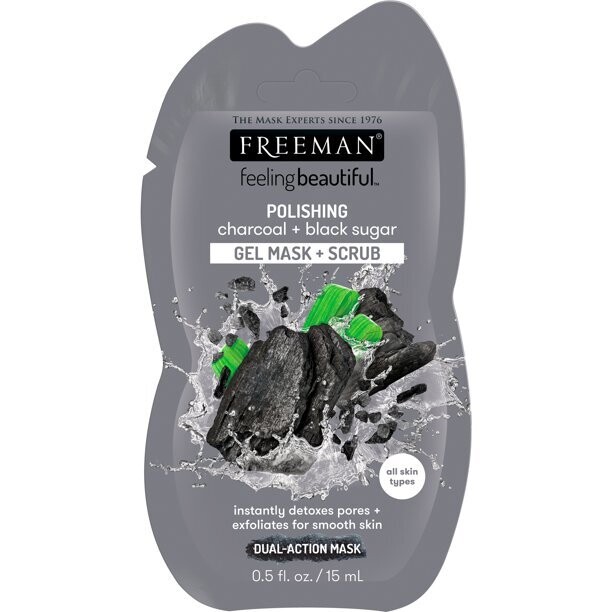 Charcoal + Black Sugar Gel Mask + Scrub Sachet