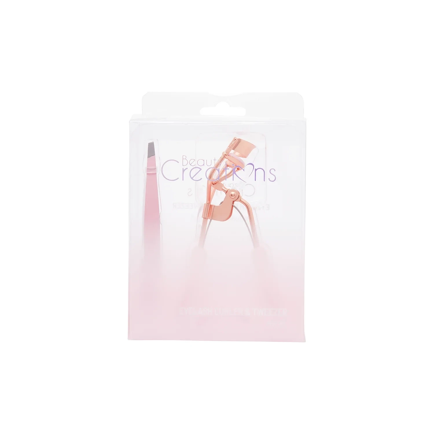 Eyelash Curler &amp; Tweezer Set - Light Pink