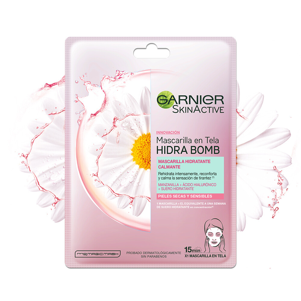 Garnier Skinactive Mascarilla de Tela Hidra Bomb Camomila 28g