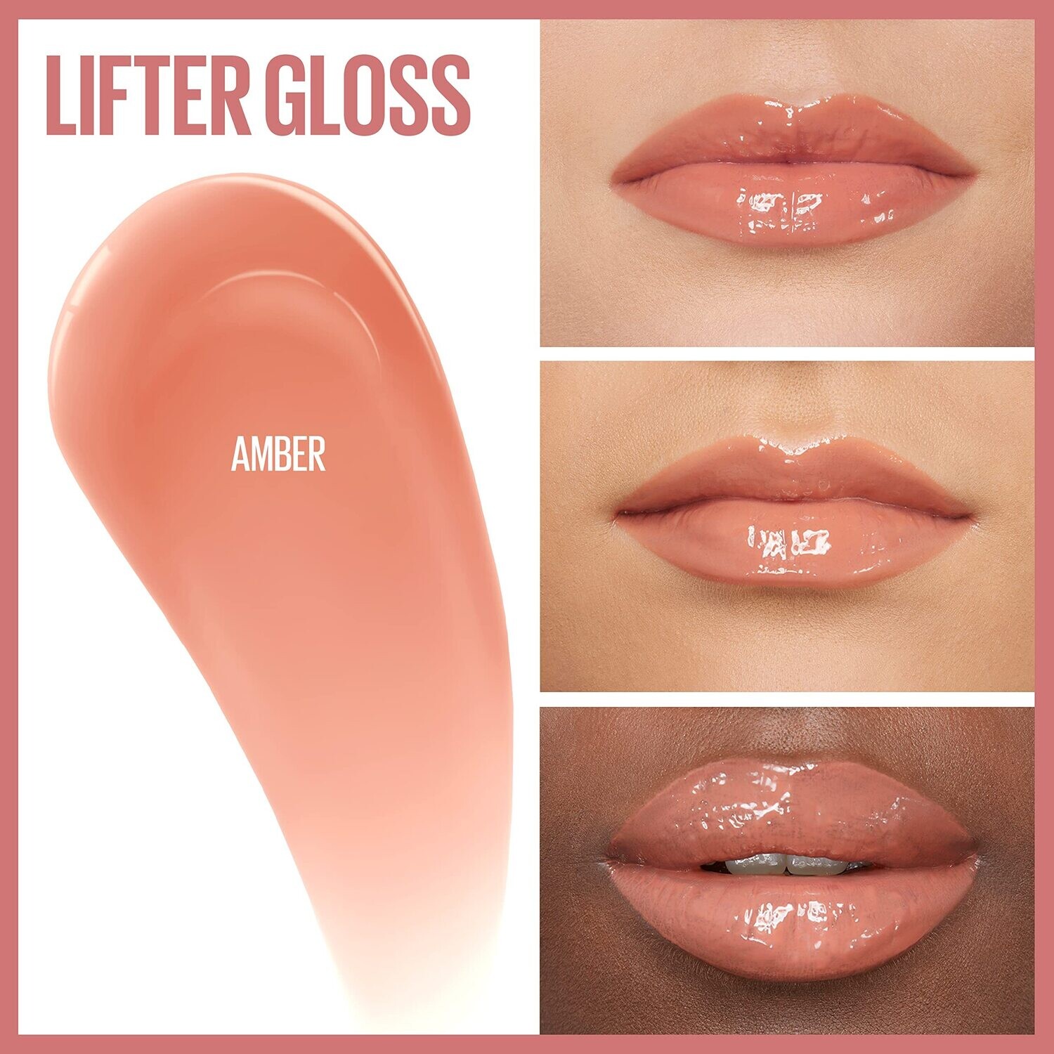 Lifter Gloss Lip Gloss Makeup With Hyaluronic Acid, Tono: Amber