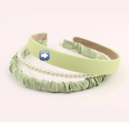 Banda para el cabello de tela, color: VERDE CON TEXTURA