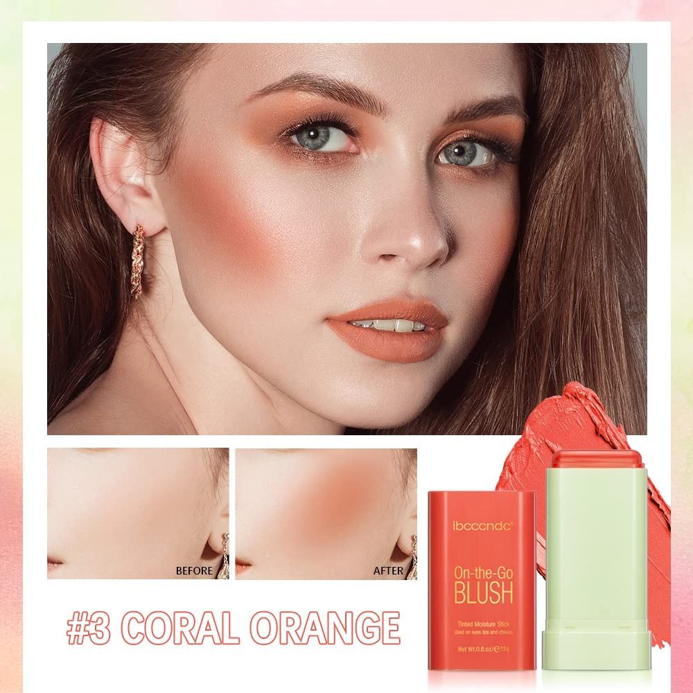 On-the-Go Blush Tinted Moisture Stick, COLOR: Coral Orange