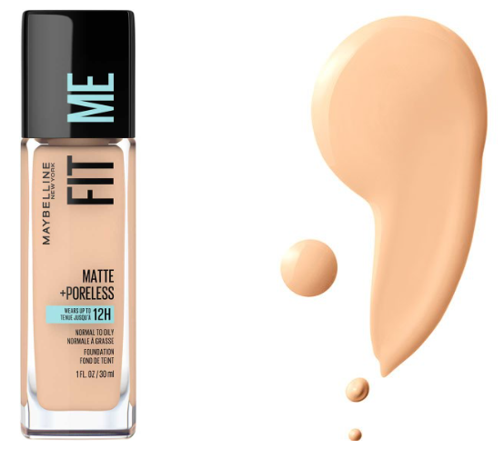 Fit Me Matte + Poreless Oil Free Liquid Foundation, COLOR: 125 Nude Beige