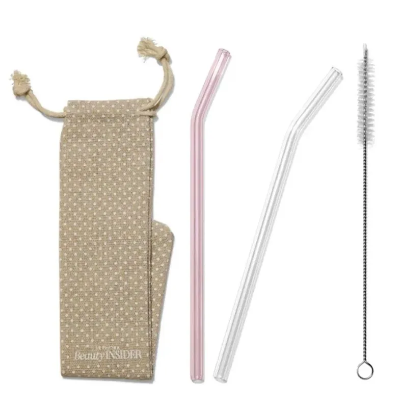 Reusable Glass Straw Set