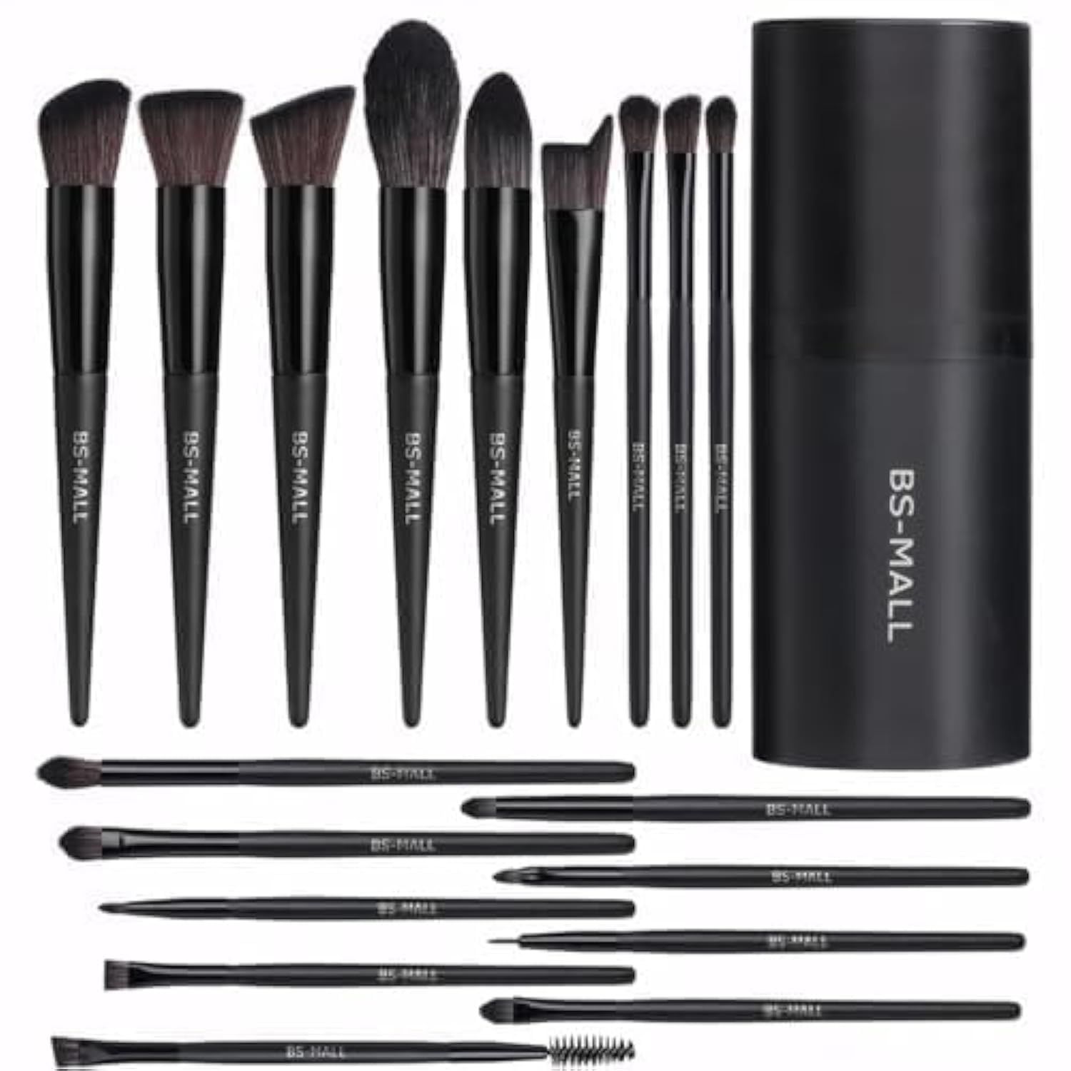 Set 18 Brochas Color Negro Bote Negro