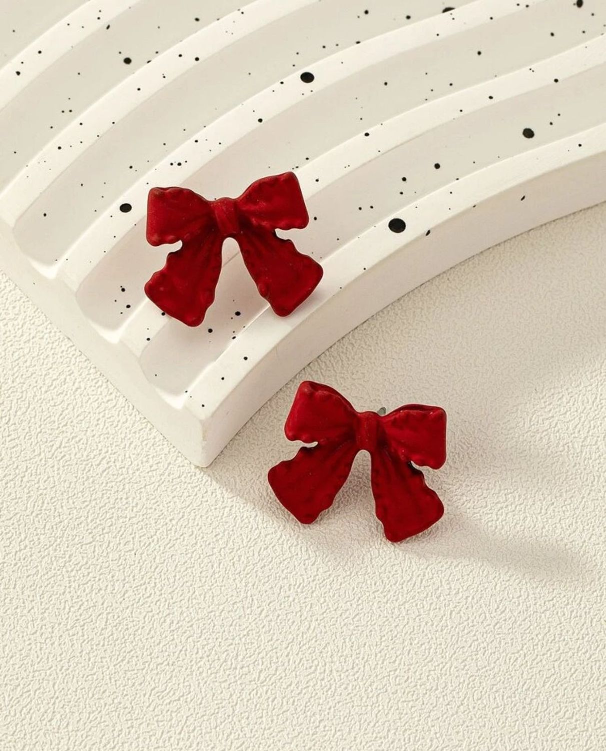 Pendientes de tachuela lazo, Color: Rojo