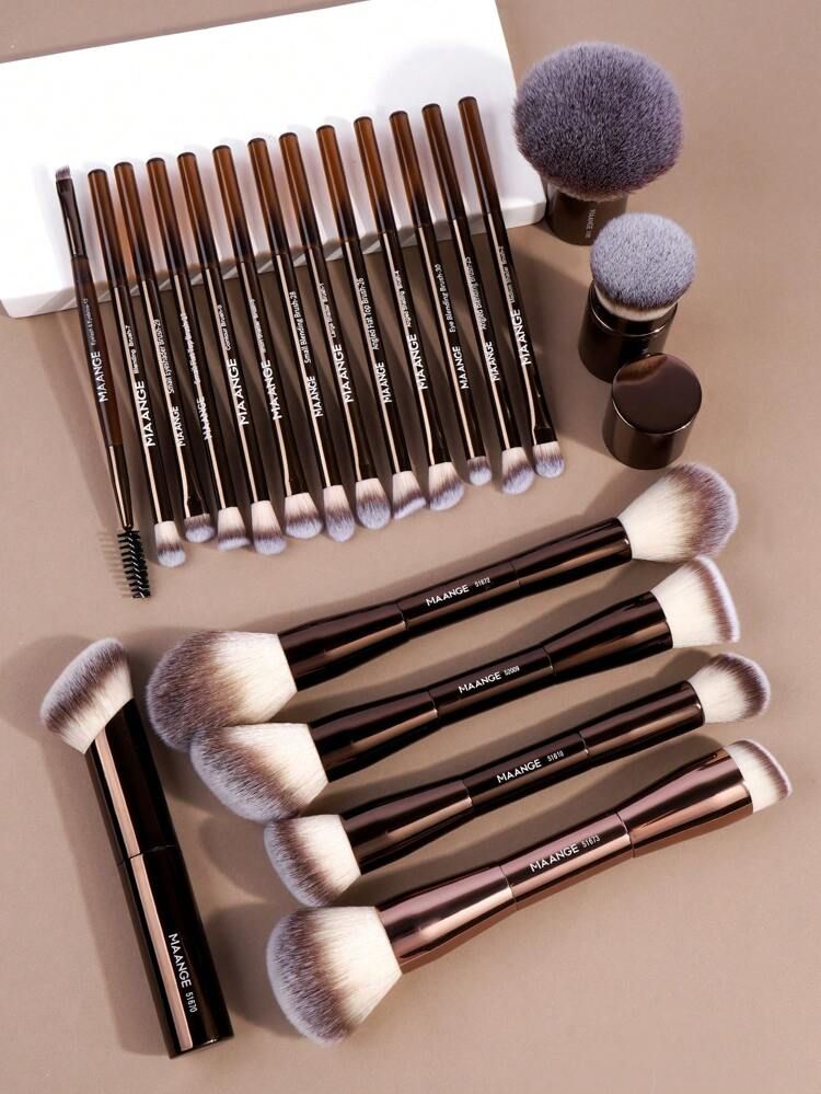 MAANGE Juego de 20 piezas de brochas de maquillaje profesionales con bolsa de almacenamiento