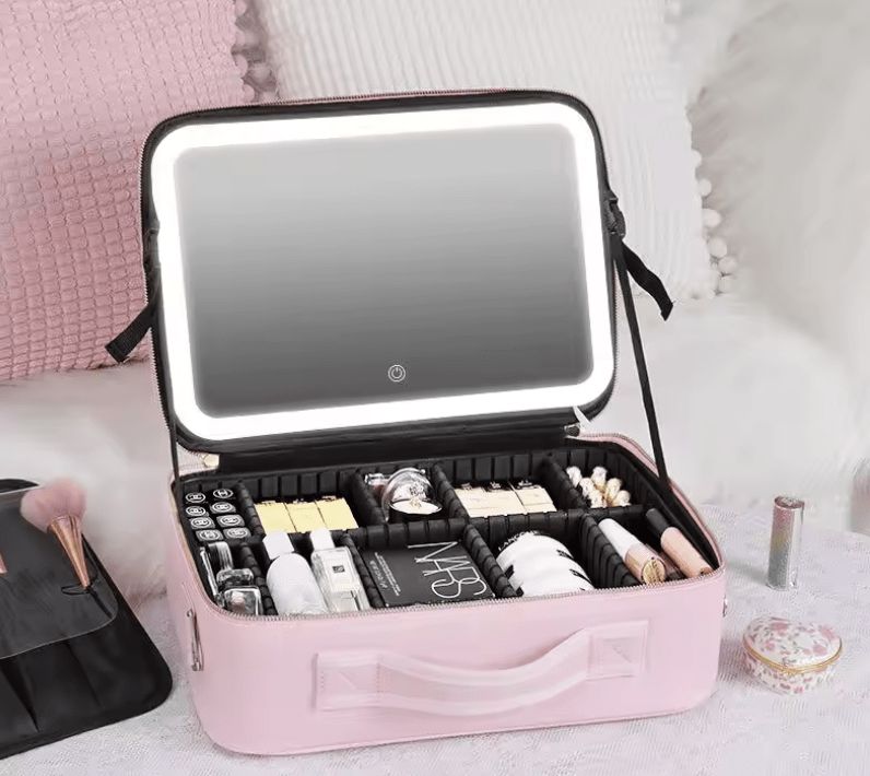 Cosmetiquera Led Rosada L