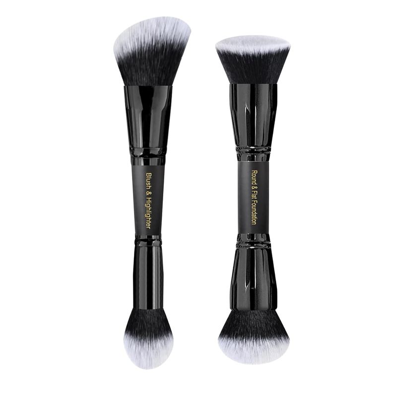Makeup Brushes 2Pcs Duo End Foundation Powder Brush Set