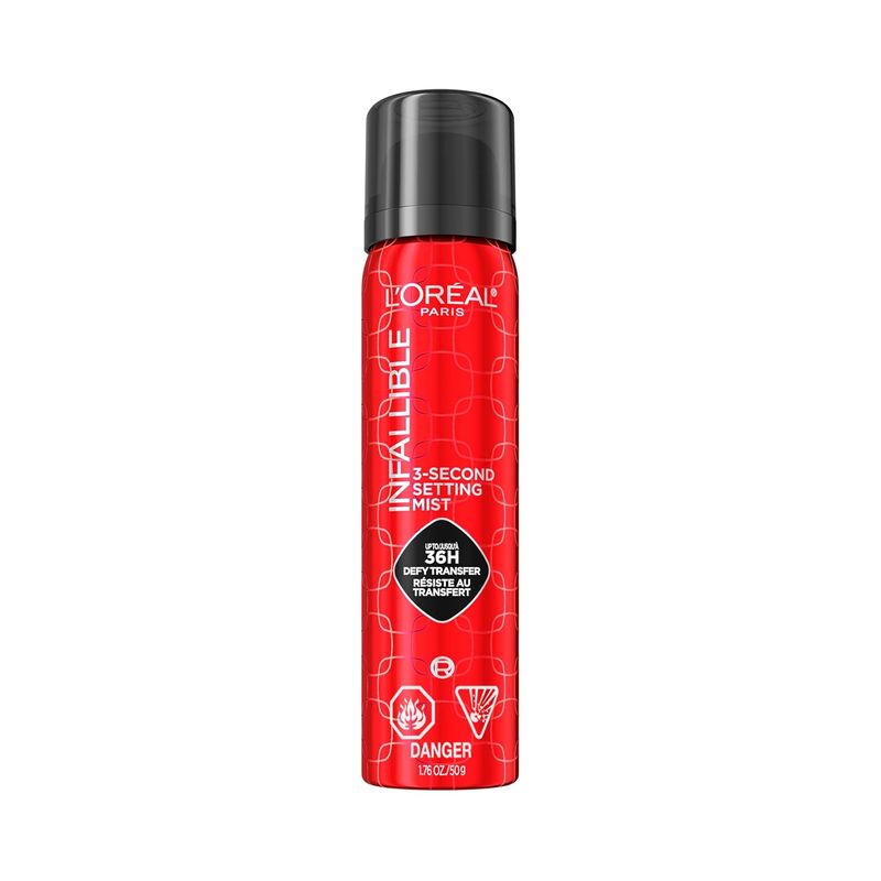 Infallible 3-Second Setting Spray Mist, Microfine Mist for up to 36HR Wear, Clear, 1.76 Fl Oz