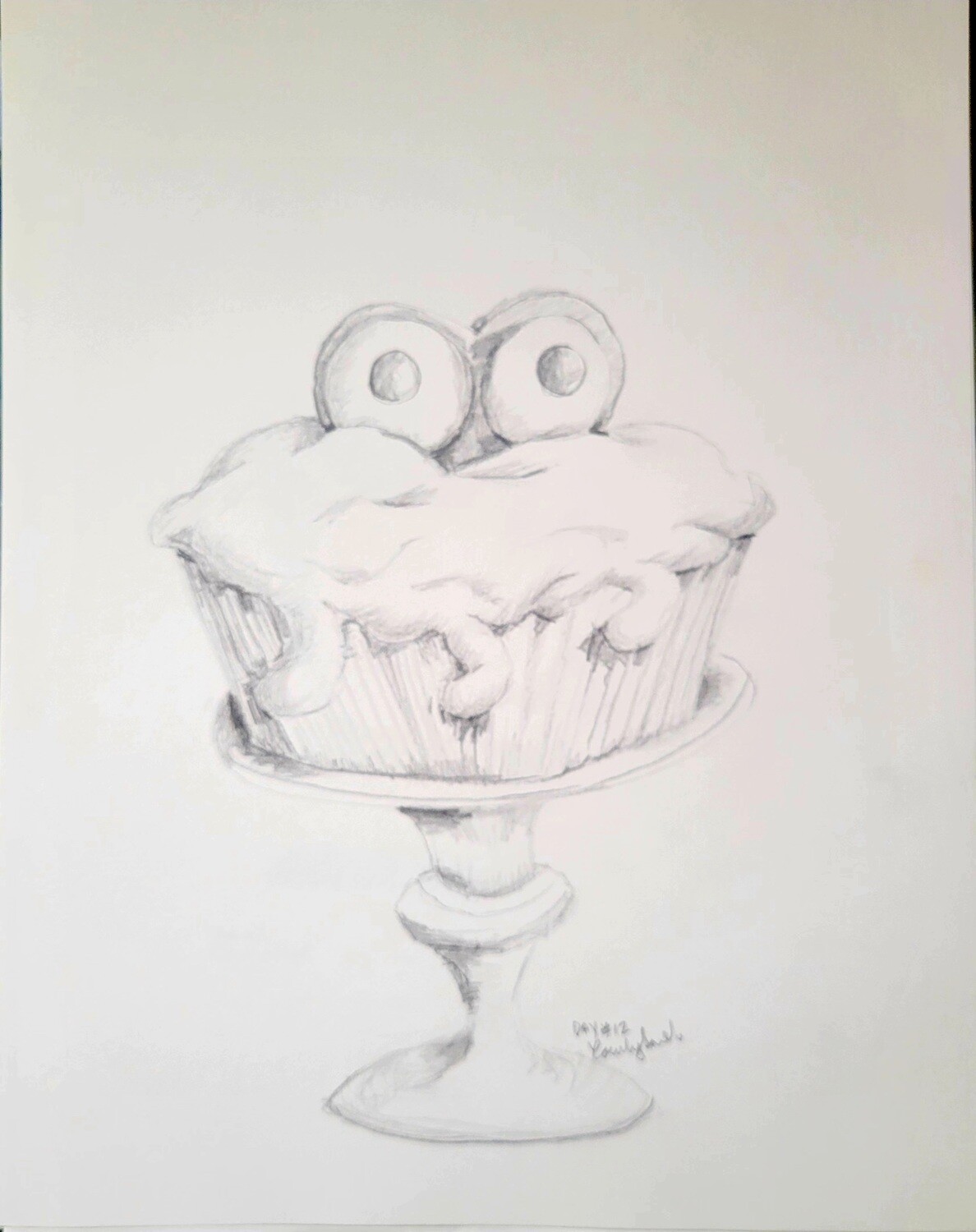 Cookie Cupcake Original pencil on paper 9 x 12 inches