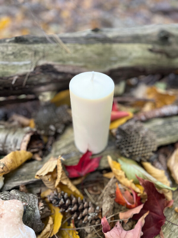 Large Tallow Pillar Candle, 2.5" x 5"