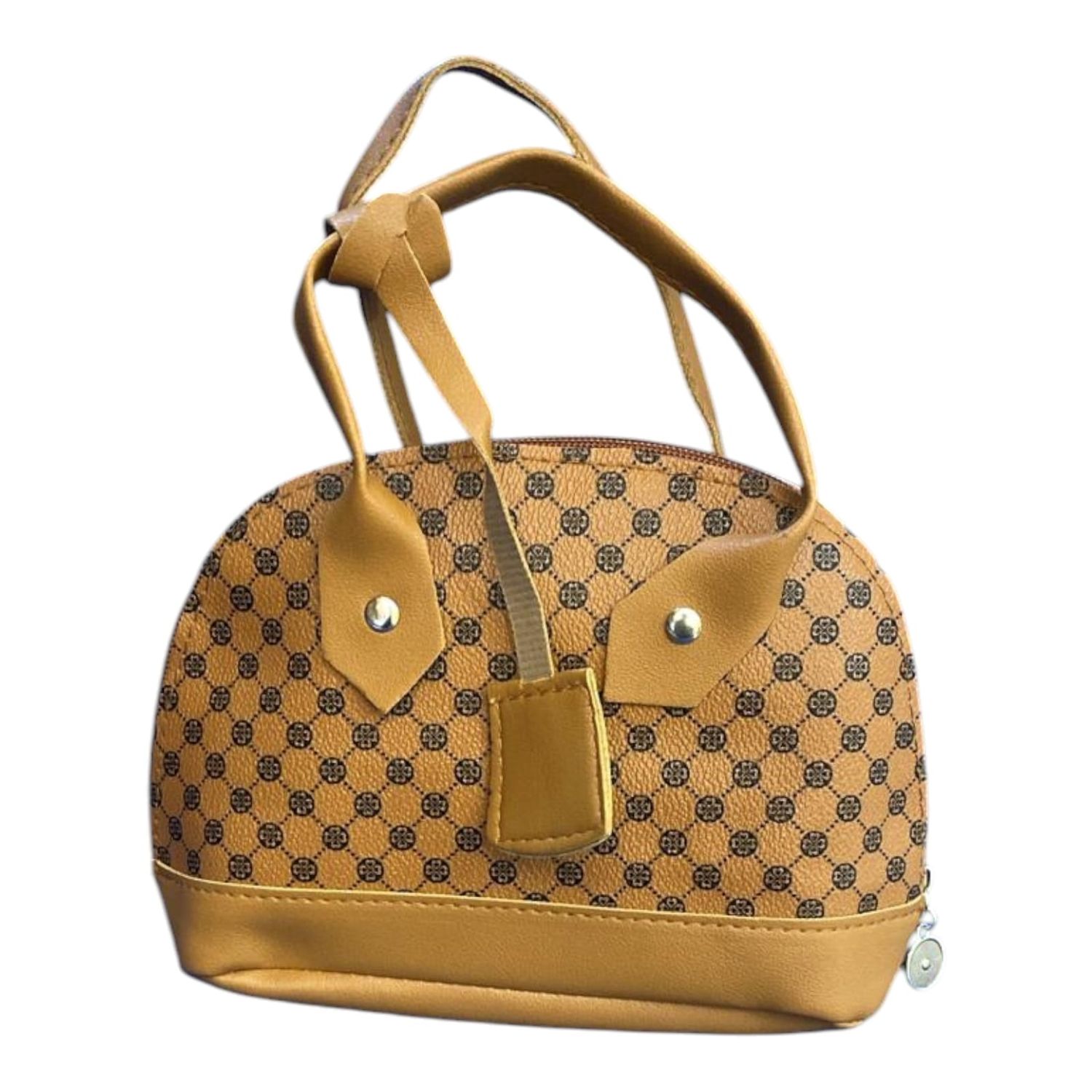 Bolso Beige con Logos Circulares