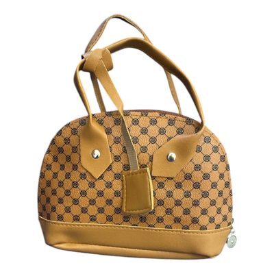Bolso Beige con Logos Circulares