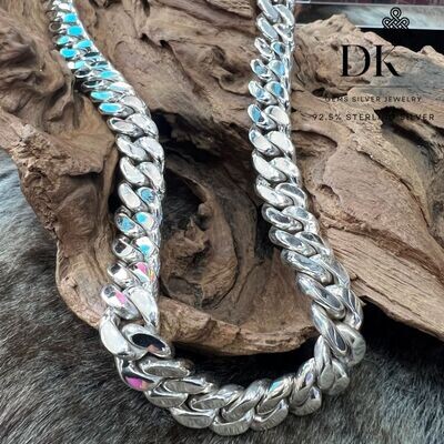 410g of Heavy Solid Miami Cuban Link Silver Necklace