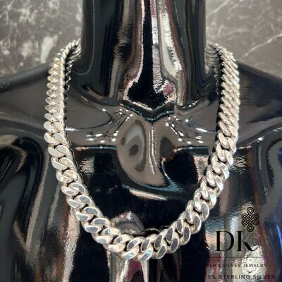 410g of Heavy Solid Miami Cuban Link Silver Necklace