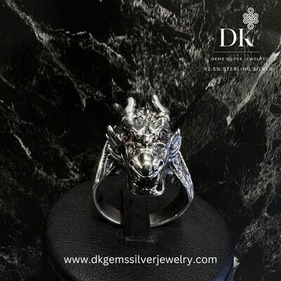 Dragon Head Silver Ring
