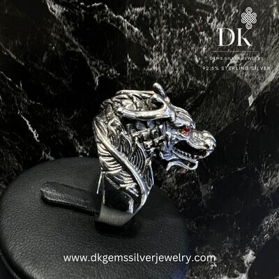 Dragon Head Silver Ring
