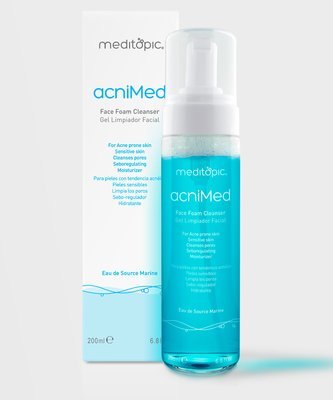 AcniMED. Cleanser Espuma 200ml.  MEDITOPIC. Limpia los poros, purifica la piel, elimina el exceso de grasa y le da a la piel una apariencia más limpia y saludable.