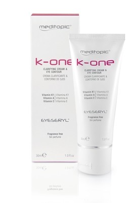 k-One Crema clarificante y antibolsas en ojos. MEDITOPIC.  Le da a tu cara un aspecto más luminoso y una apariencia más sana a tu piel.