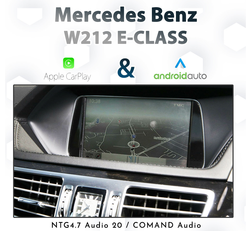 Mercedes-Benz E-Class W212 (Sedan) / C207 (Coupe) (2011-2015) – Audio Integrated Touch &amp; Dial Control Android Auto &amp; Apple CarPlay for NTG4.5/NTG4.7 with Audio20 or COMAND