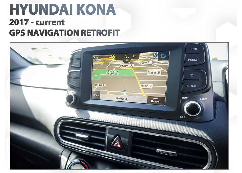 2017+ Hyundai Kona GO  - GPS Navigation Retrofit Kit