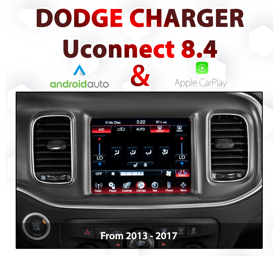 Dodge Charger 2013 - 2017 UConnect 8.4&quot; Integrated Apple CarPlay &amp; Android Auto Upgrade