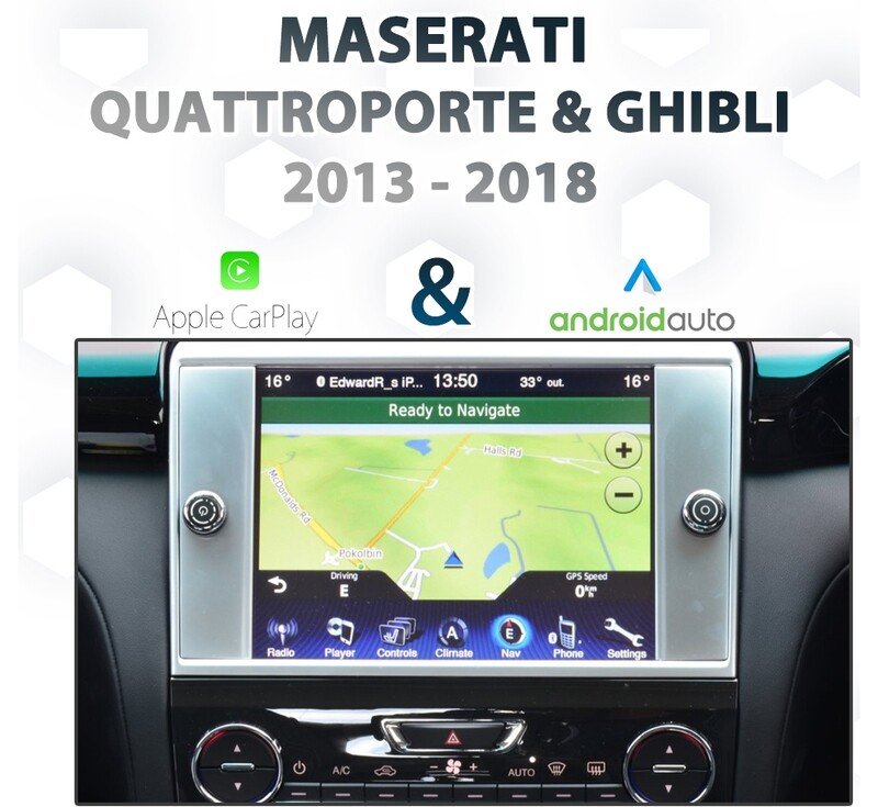 Maserati Quattroporte / Ghibli 6th Gen (2013 &amp; onwards) Apple CarPlay &amp; Android Auto Integration