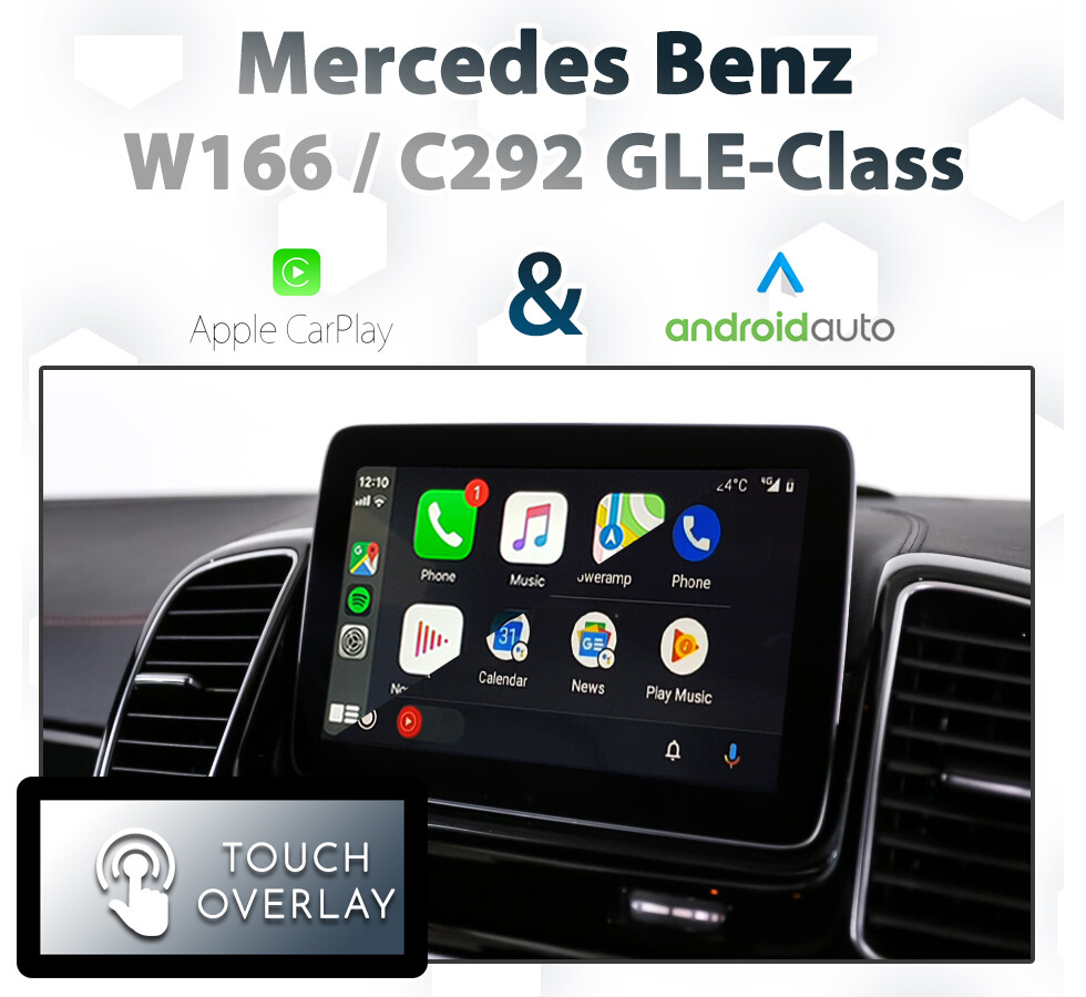 Mercedes-Benz GLS Class (X166) with Apple CarPlay and Android Auto integration featuring a touchscreen overlay