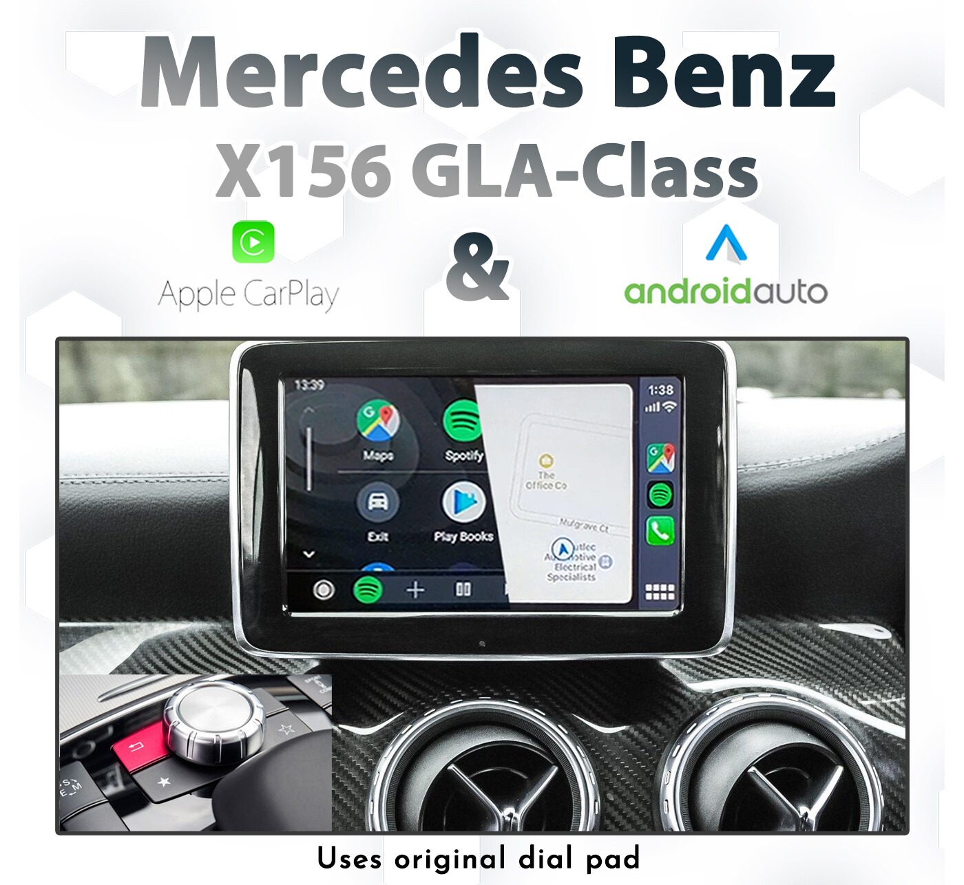 Mercedes-Benz X156 GLA-Class (2013-2015) – NTG4.5 COMAND Dial Control Apple CarPlay &amp; Android Auto Integration