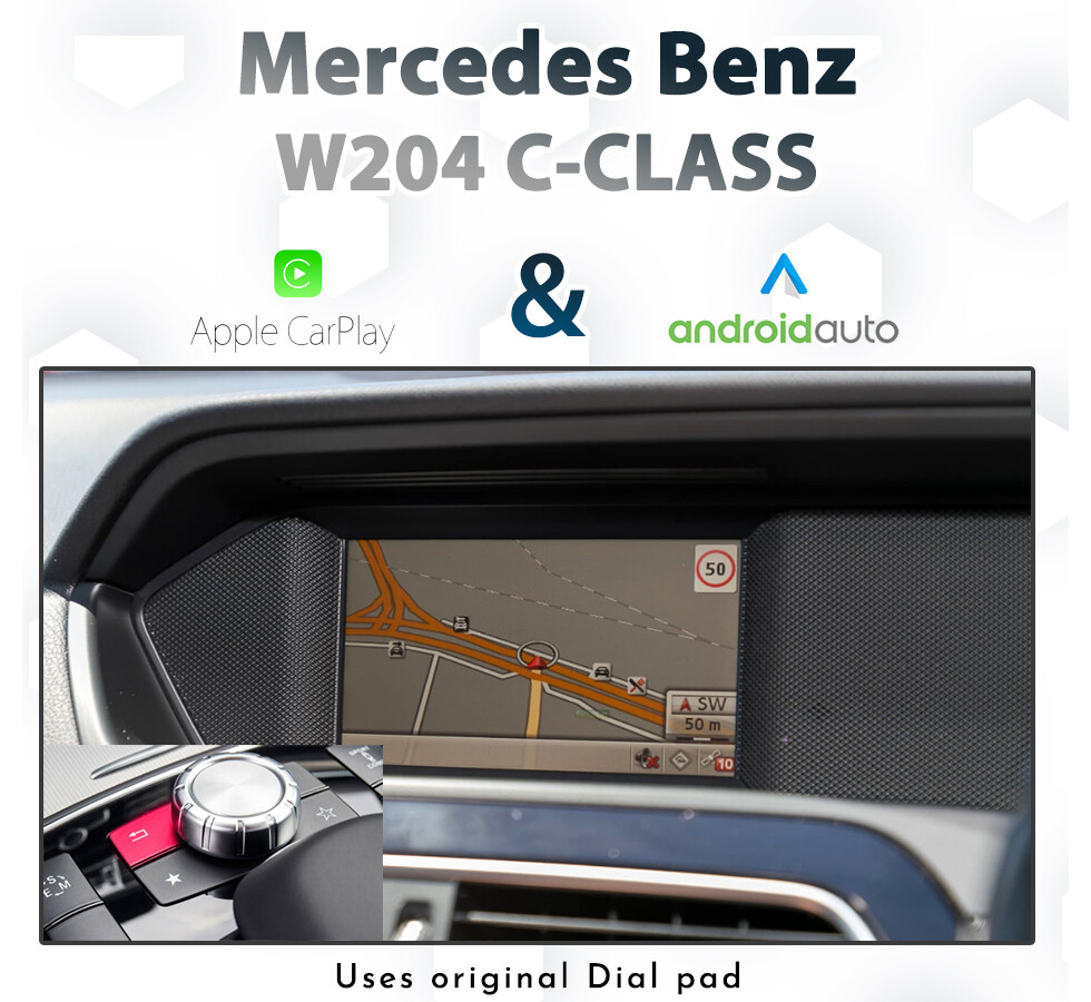 Mercedes-Benz W204 C-Class (2011-2015) – Dial Control Apple CarPlay &amp; Android Auto Integration for Audio20 or COMAND Systems