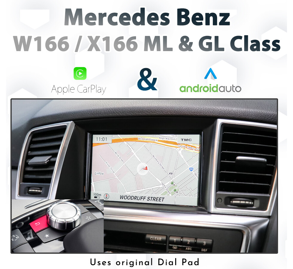 Mercedes-Benz W166 ML-Class / X166 GL-Class (2012-2015) – NTG4.5 Dial Control Apple CarPlay &amp; Android Auto Integration for Audio20 or COMAND Systems
