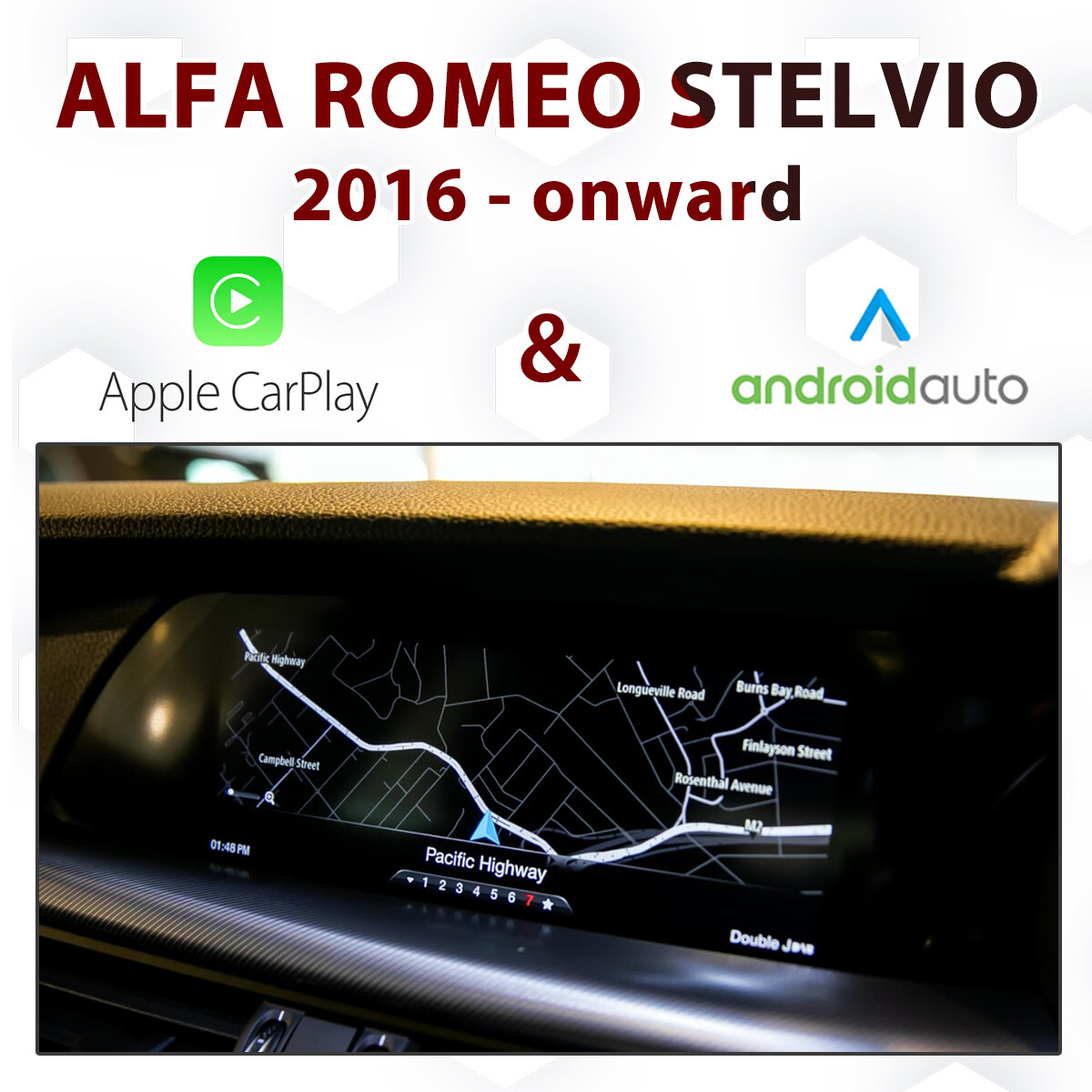 Android Auto &amp; Apple CarPlay Integration for Alfa Romeo Stelvio 949 with APIX iDrive (6.5&quot; and 8.8&quot; Screen)