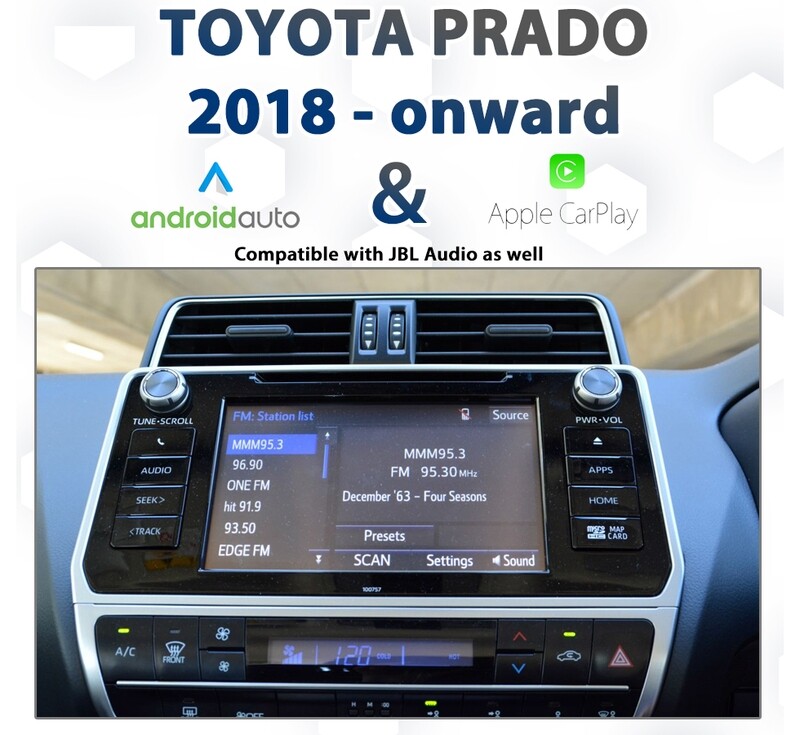 Toyota Prado (2018 onwards) with seamless Apple CarPlay and Android Auto integration GXL, VX, and Kakadu