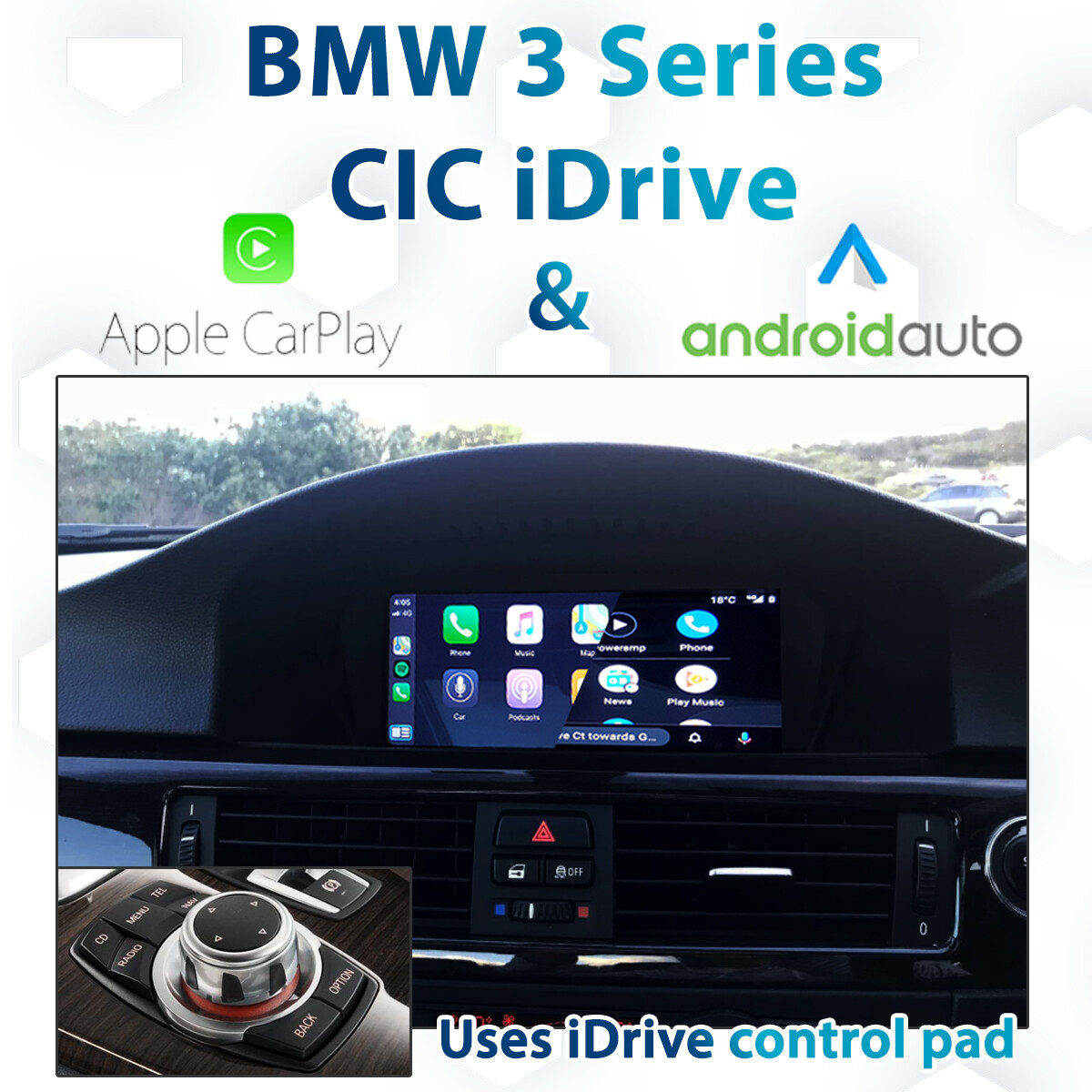BMW E90 E91 E92 E93 3 Series LCI - CIC iDrive Apple CarPlay &amp; Android Auto Integration
