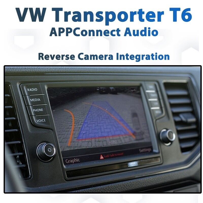 Reverse Camera Integration for Volkswagen Transporter T6 (2016 to 2020) models with MIB Discover Pro Media headunit equipped with AppConnect