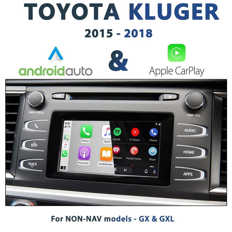 Toyota Kluger GX/GXL (2015 Jul - 2018, early MY19 models) with seamless Apple CarPlay and Android Auto integration