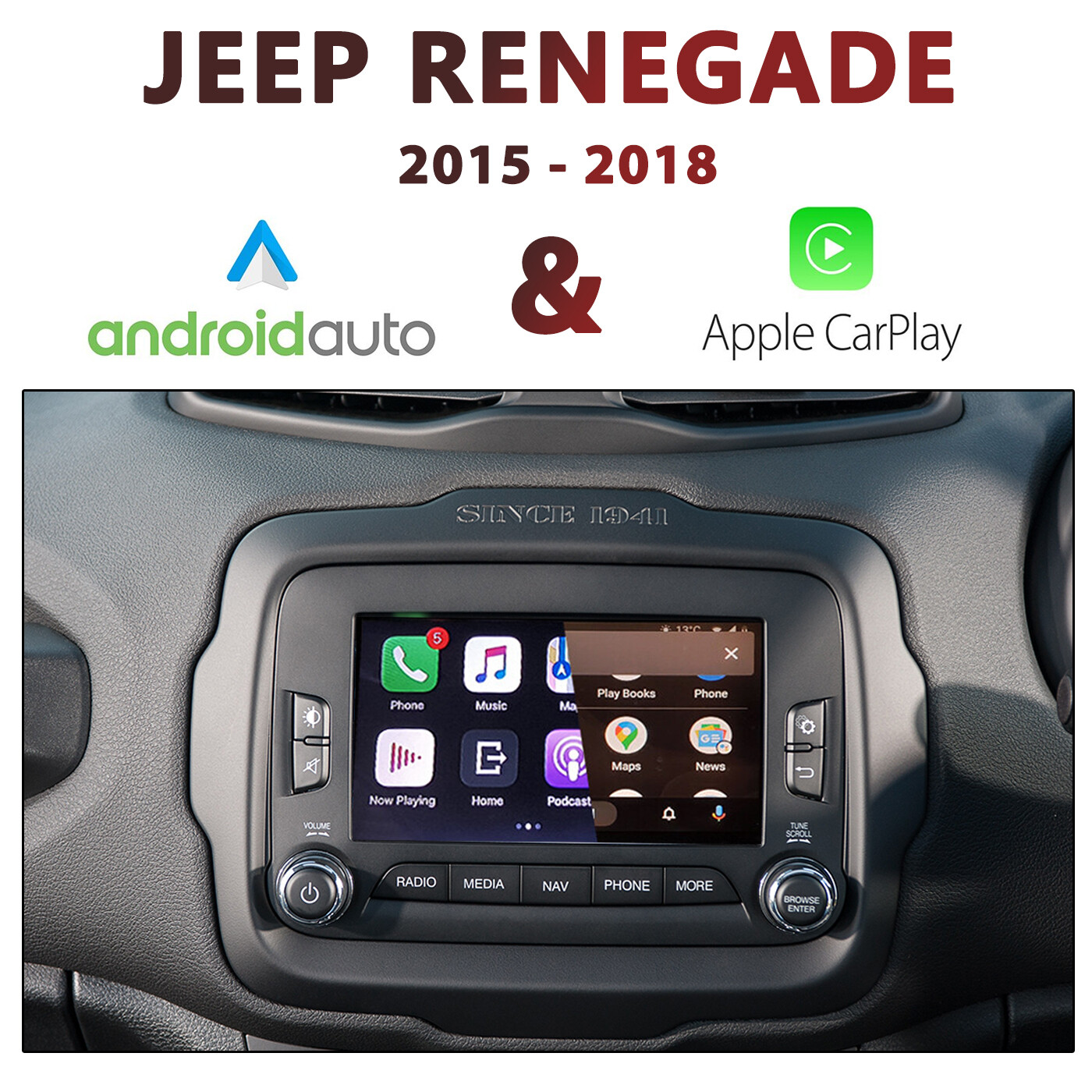 Jeep Renegade UConnect 6.5&quot; Apple CarPlay &amp; Android Auto Integration