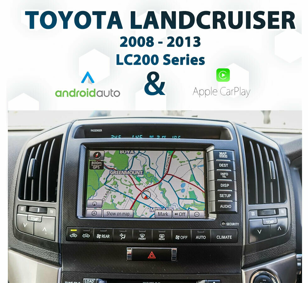 Toyota Land Cruiser LC200 Series (2008 to 2013 pre-facelift models) with Apple CarPlay and Android Auto integration