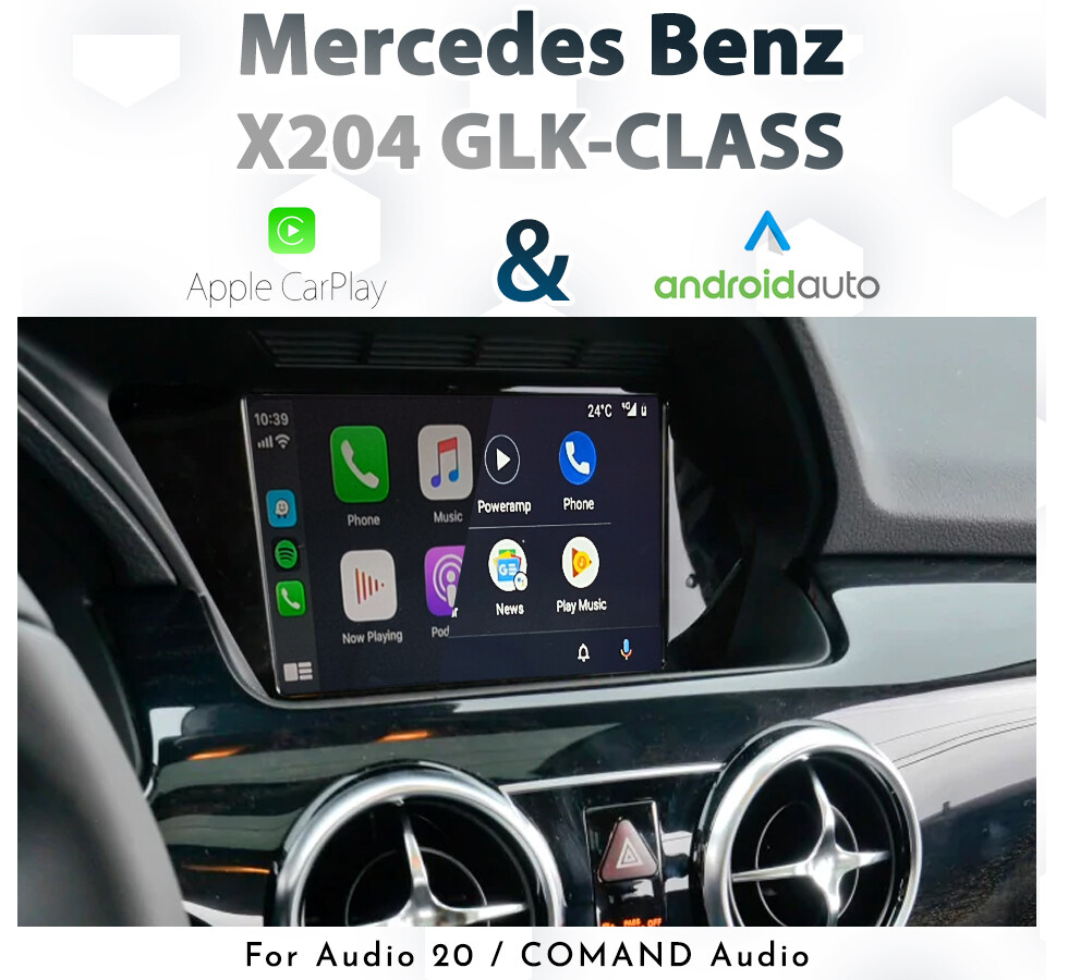 Mercedes-Benz X204 GLK-Class (2011-2015) – Touch and Dial Control Android Auto &amp; Apple CarPlay Integration for NTG4.5/NTG4.7 with Audio20 or COMAND