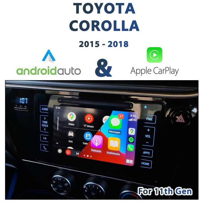 Toyota Corolla E180 (11th Gen, 2015 Aug - 2018 models) with seamless Apple CarPlay and Android Auto integration