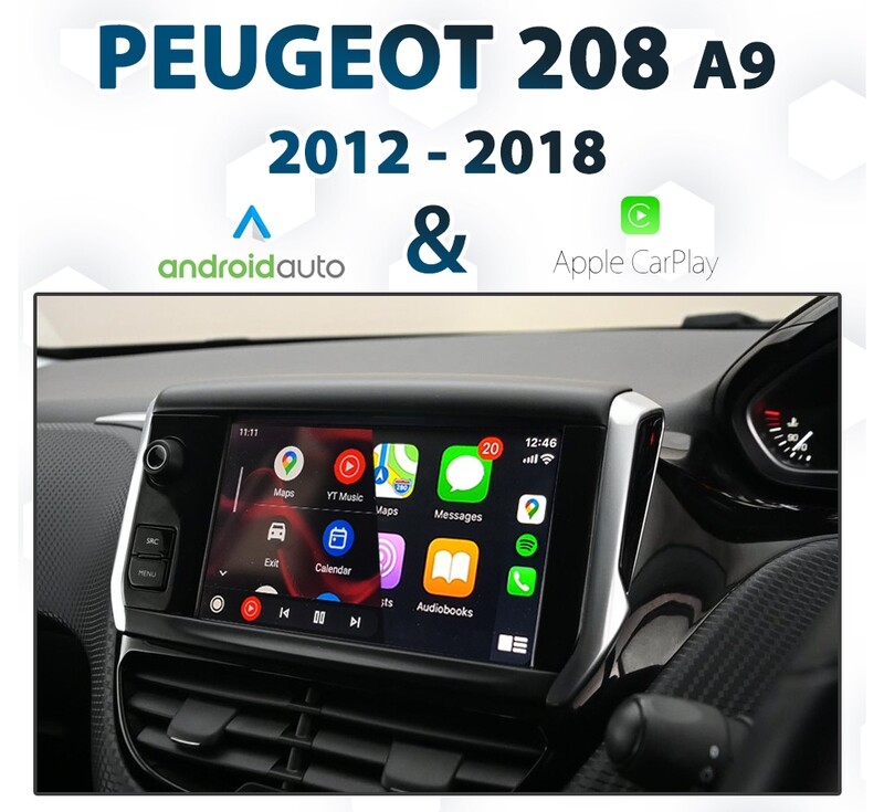 Peugeot 208 A9 Series (2012 to 2018) with Apple CarPlay and Android Auto integration