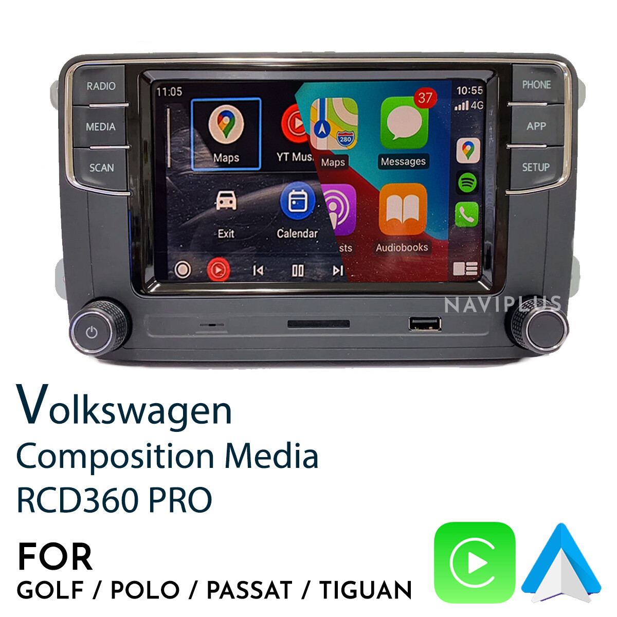 Volkswagen RCD360 PRO - CarPlay / Android Auto Infotainment headunit Volkswagen RCD360 PRO - CarPlay / Android Auto Infotainment headunit
