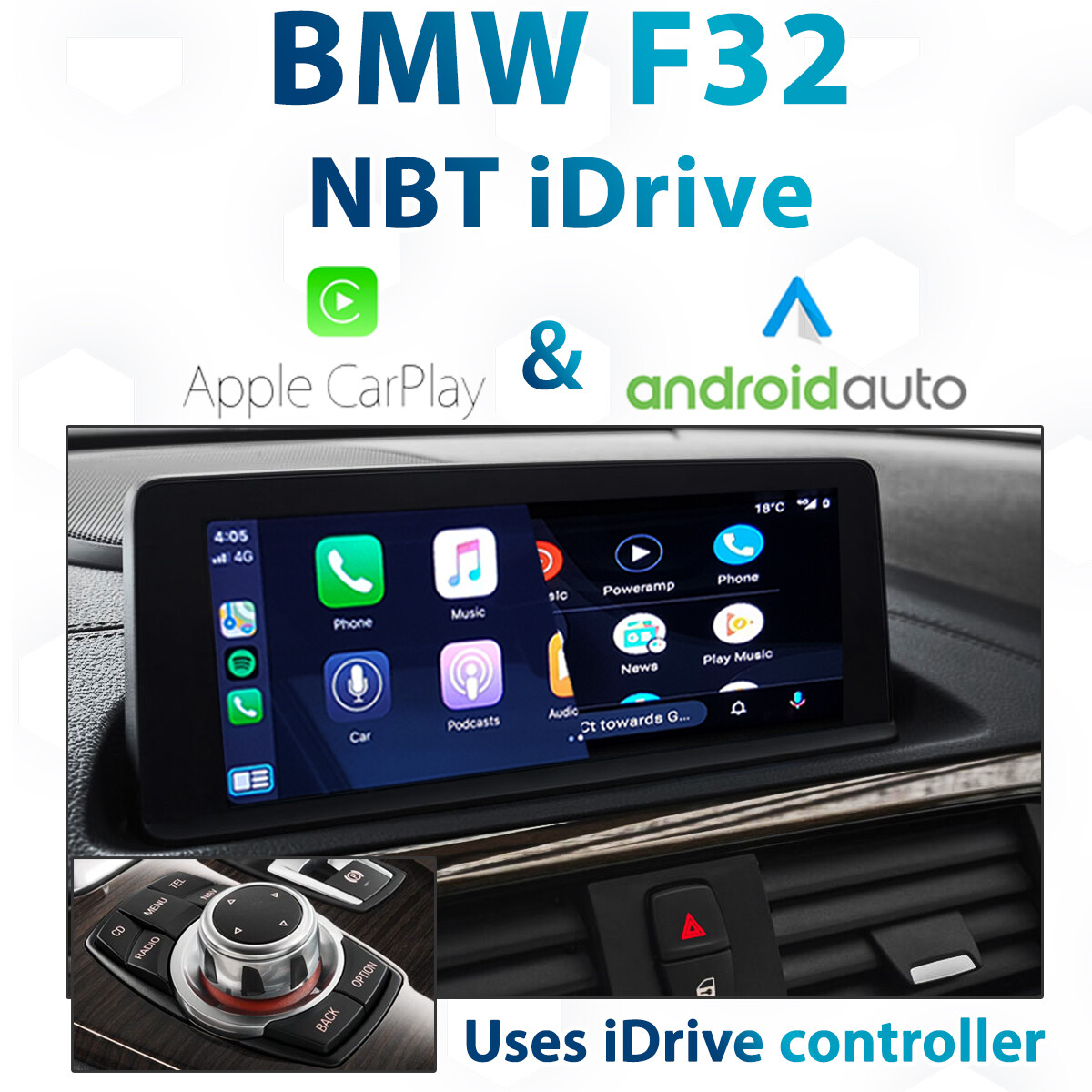 BMW F32 4 Series -  iDrive NBT Apple CarPlay &amp; Android Auto Integration kit