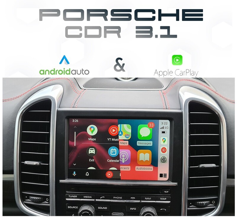Porsche equipped with CDR3.1 Audio with Apple CarPlay and Android Auto integration 911 Boxster Cayman Cayenne Macan Panamera
