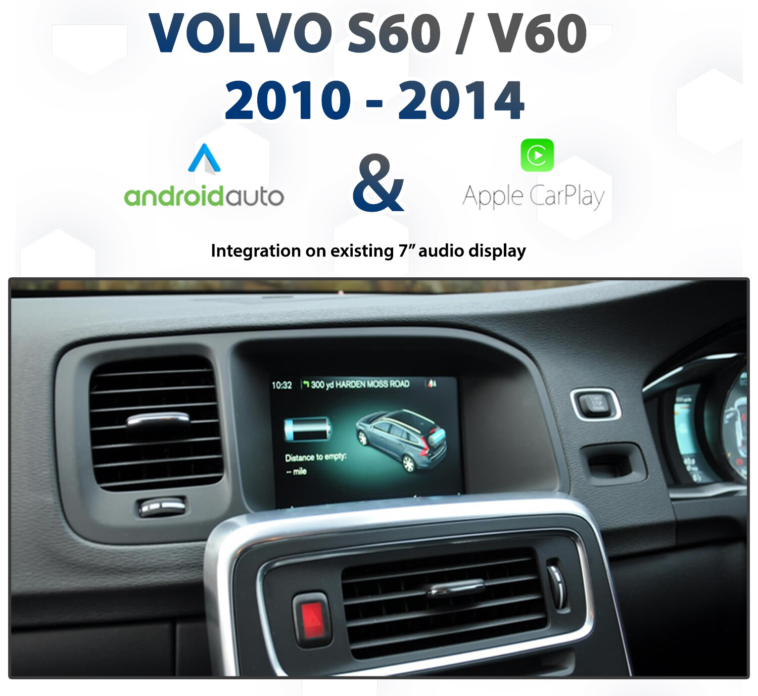 Volvo S60 / V60 (2010 to 2014 models) Android Auto & Apple