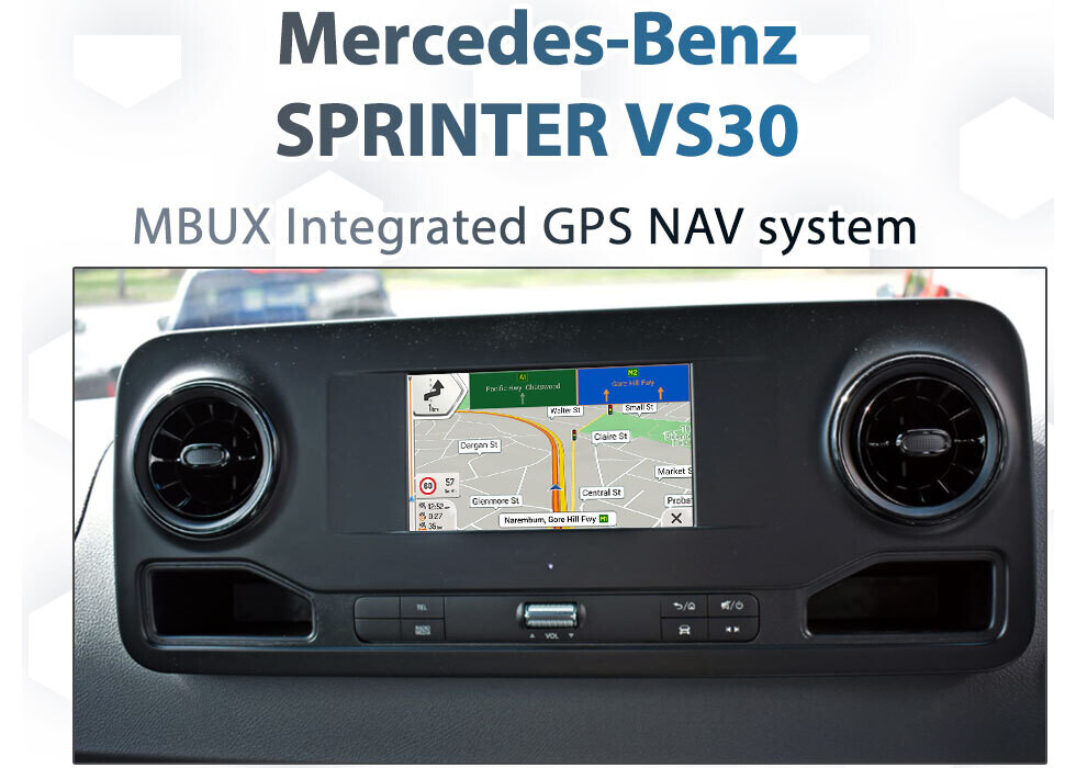 Mercedes Benz Sprinter VS30 Chassis MBUX audio GPS Navigation integration.