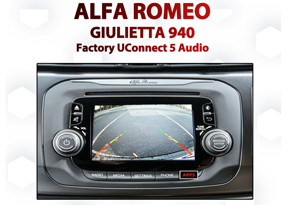 Alfa Romeo Giulietta 940 UConnect 5 inch Integrated Reversing Camera Installation Kit