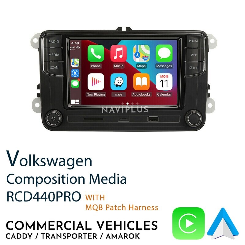 RCD440 PRO - OEM Volkswagen Infotainment Unit that features Composition Media and AppConnect, offering full support for Android Auto and Apple CarPlay